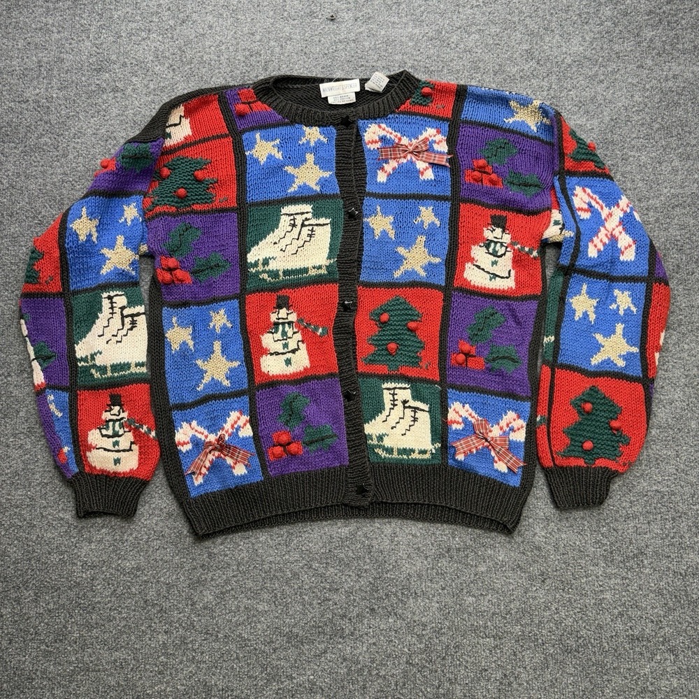 Wainwright & Spencer Vintage Knitted Christmas Sweater Size Women's Large 90s